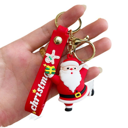 Christmas Cartoon Soft Santa Claus Christmas Tree Keychain