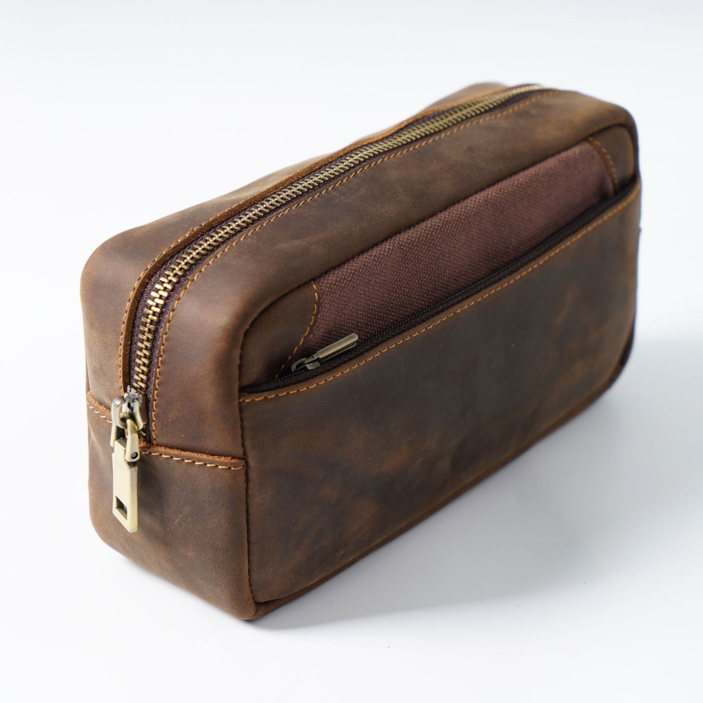Leather Retro Multi -function Large -capacity Pen Bag