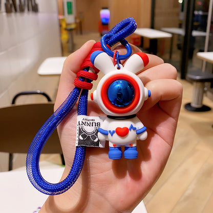 Cartoon Astronaut Love Rabbit PVC Keychain Cute Keychain