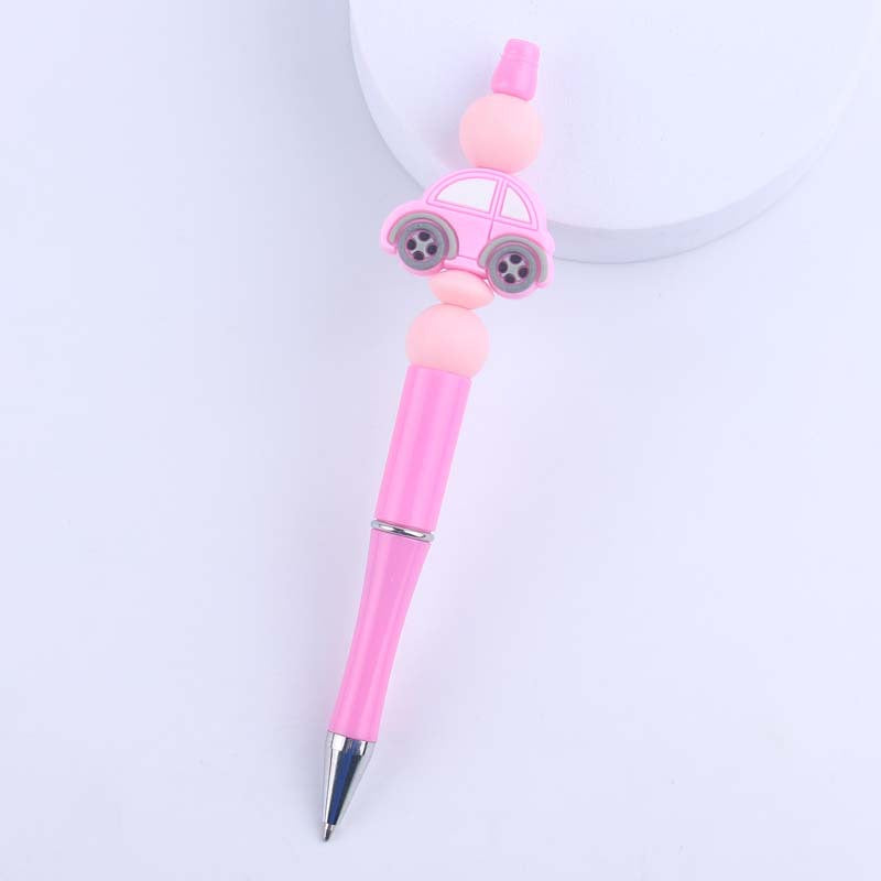 Cartoon Car Silicone Handmade Beaded Ballpoint Pen