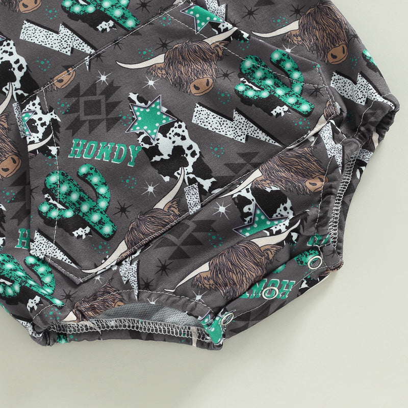 Cotton Aztec Western Cowboy Style HOWDY Kids Onesies