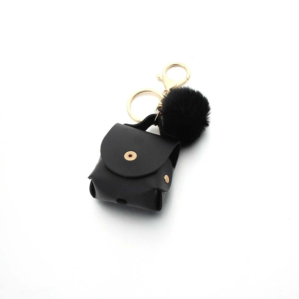 Coin Purse Headphone Cover Fur Ball Keychain