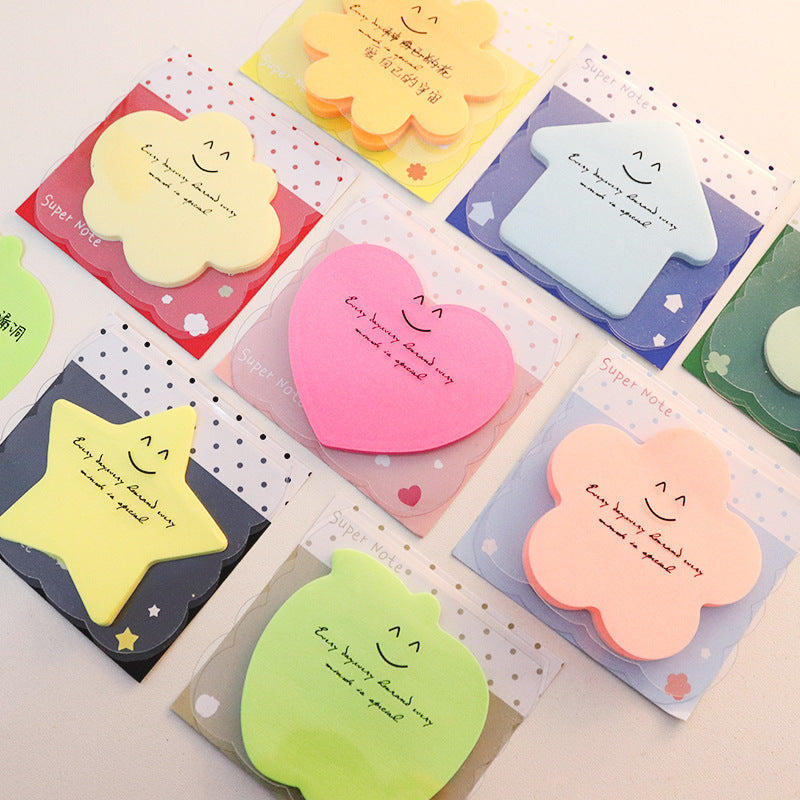 Shaped Fluorescent Note Stickers, Cartoon Paper Convenience Stickers