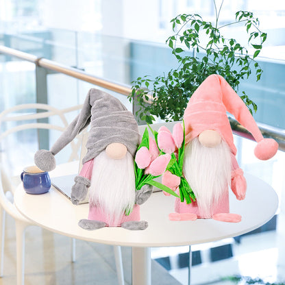 Wholesale of Mother's Day PP Cotton Hand Holding Flower Faceless Elderly Dolls