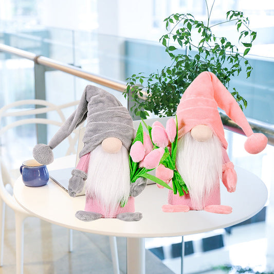 Wholesale of Mother's Day PP Cotton Hand Holding Flower Faceless Elderly Dolls