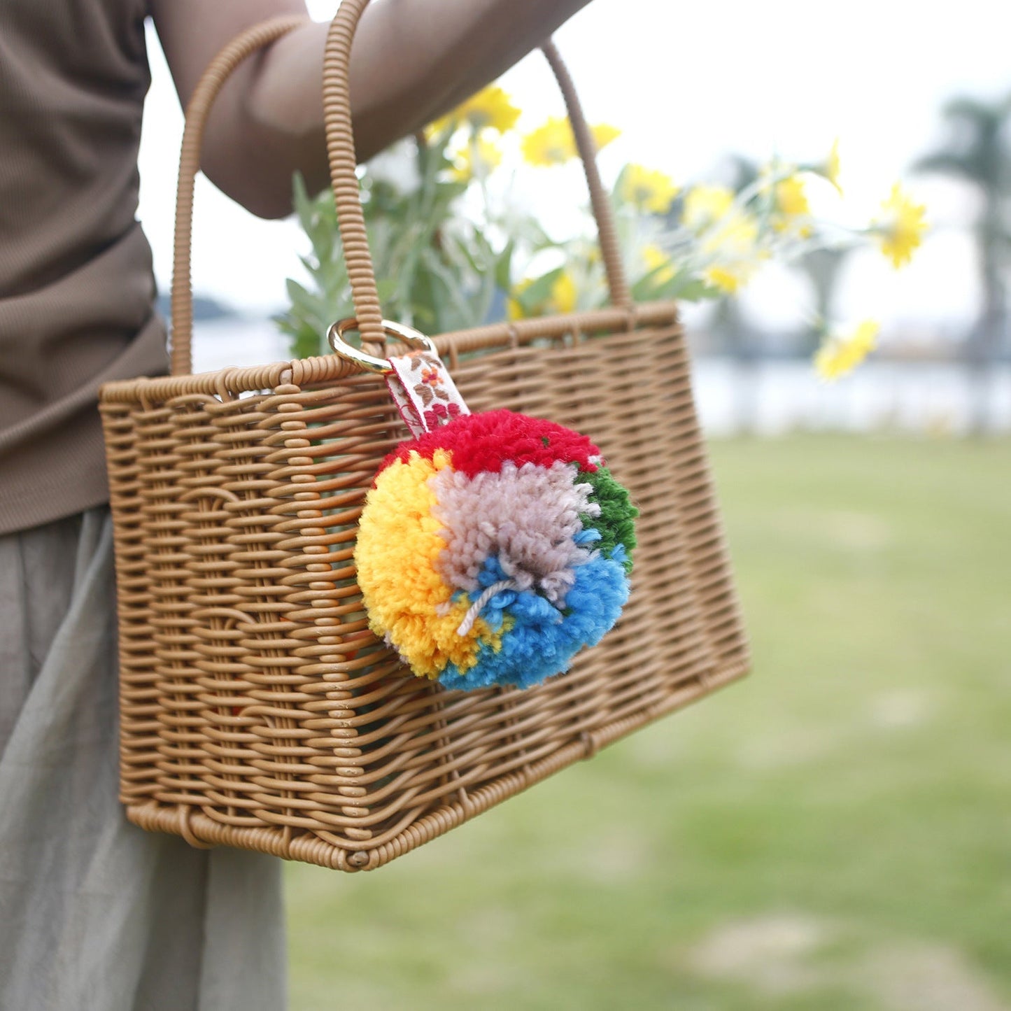 Plush Color Matching Fur Ball Handmade Bag Pendant