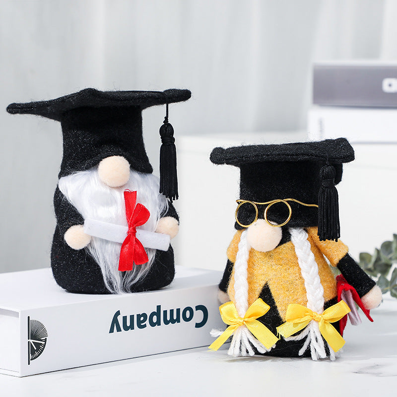 Fabric Graduation Season Faceless Doll Ornament