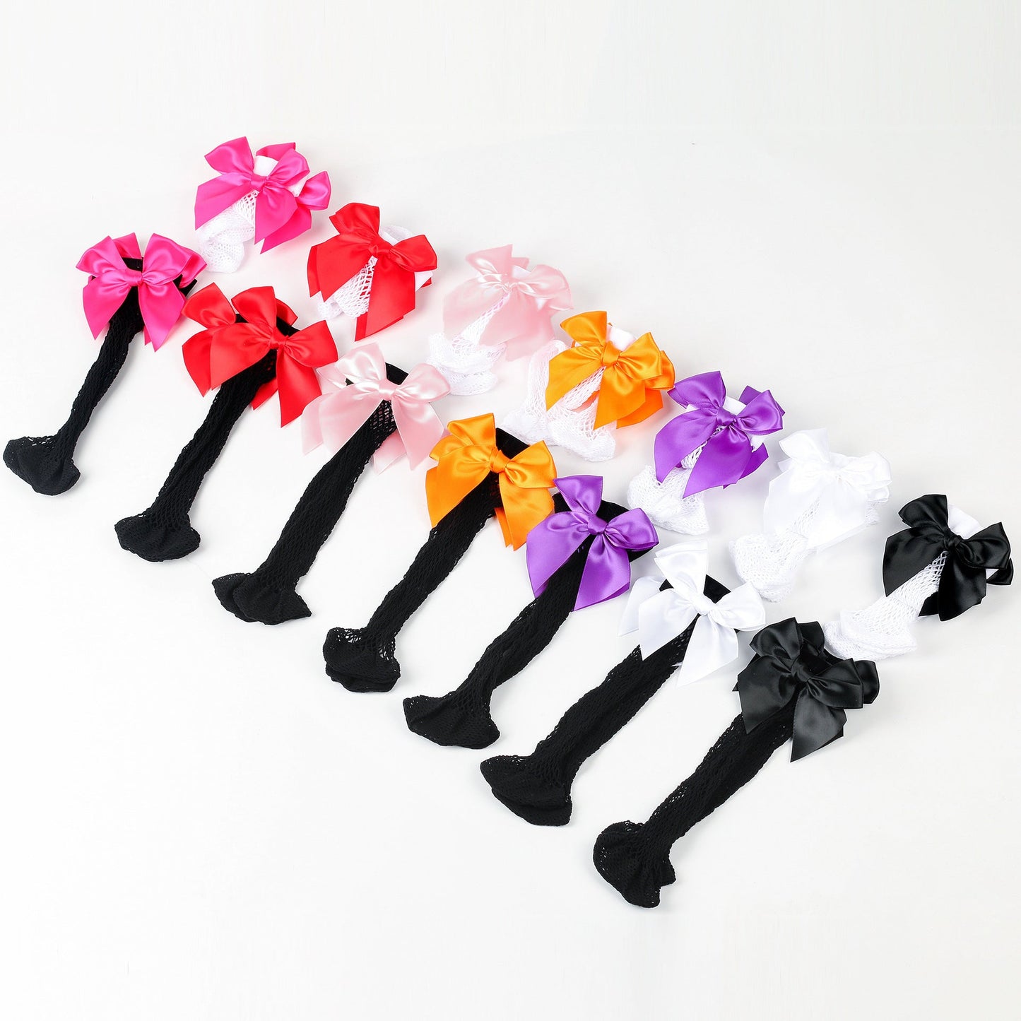 Children's Bowknot Middle Tube Short Fishing Net Sock
