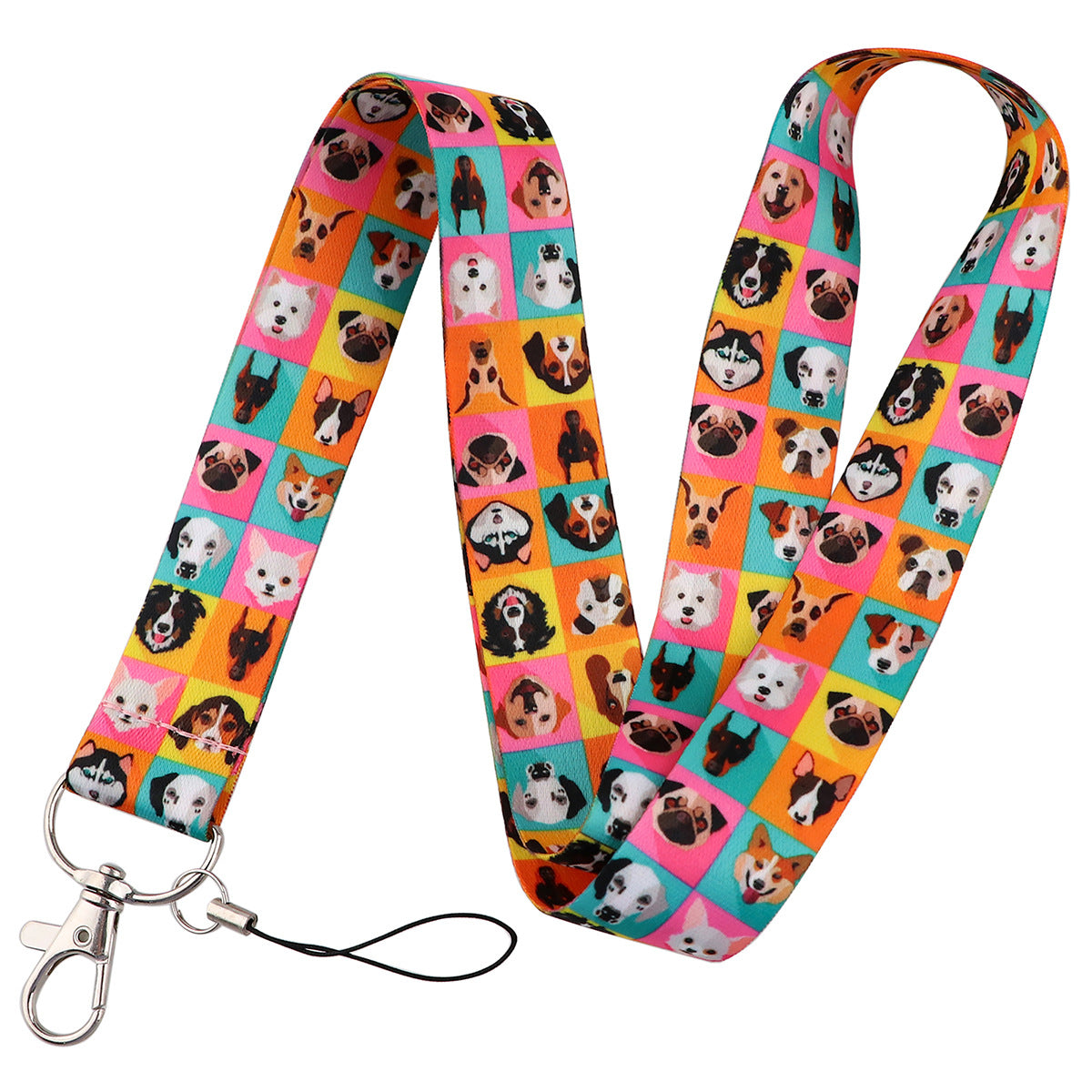 Puppy paw print card holder mobile phone lanyard keychain