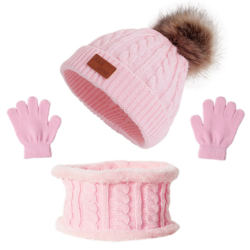 Wholesale Acrylic Variegated Children's Hats, Scarves, Gloves, Three Piece Set