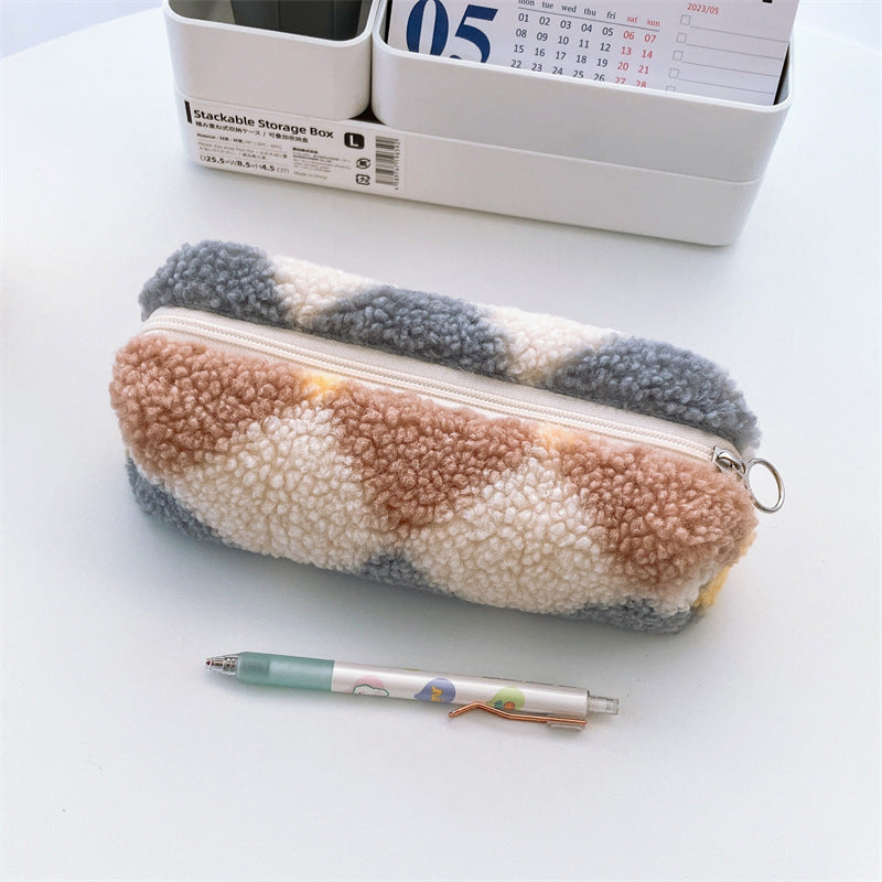 Plush Large Capacity Storage Pencil Bag