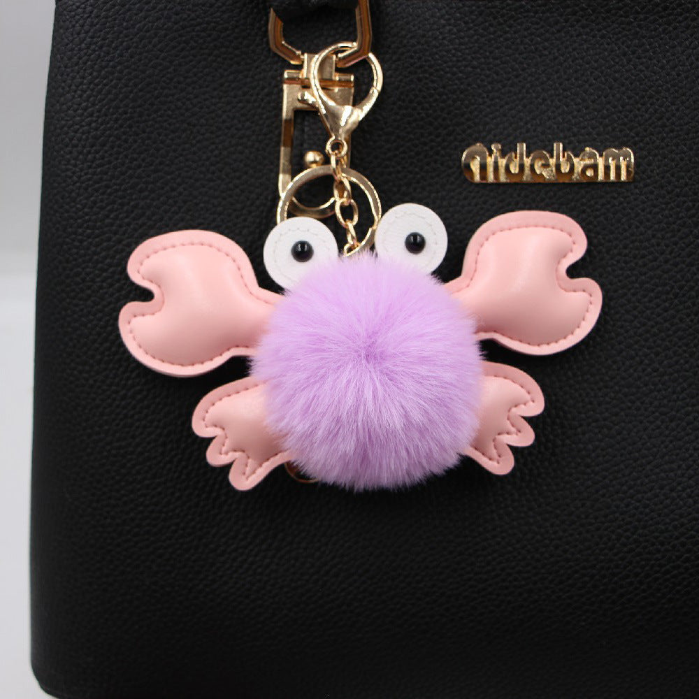 Crab Hair Ball Keychain