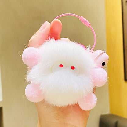 Cartoon Cute Rabbit Elf Small Briquettes Plush Keychain