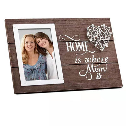 Mother's Day Wooden Heart-shaped Wrapped Thread Photo Frame