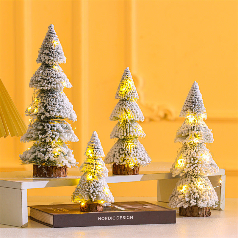 Lighthouse Shaped Flocked Cedar Tree Ornaments