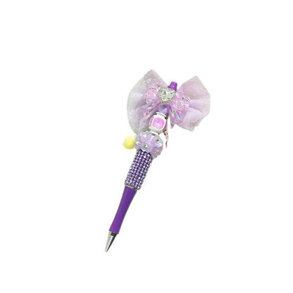 Beaded Pens Colorful Handmade Beaded Twisting Rhinestone Bow