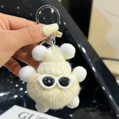 Cute Cartoon Plush Ball Keychains