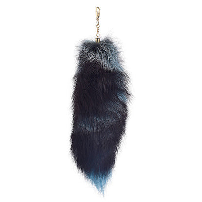 of Oversized Fox Hair Pendant Keychains