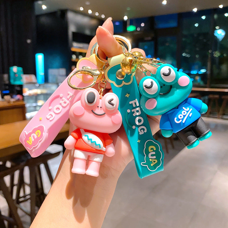Cartoon Frog PVC Soft Glue Keychain Creative Keychain