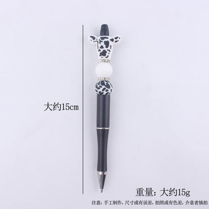 Cartoon Cow Head Cow Pattern Silicone Bead Pen