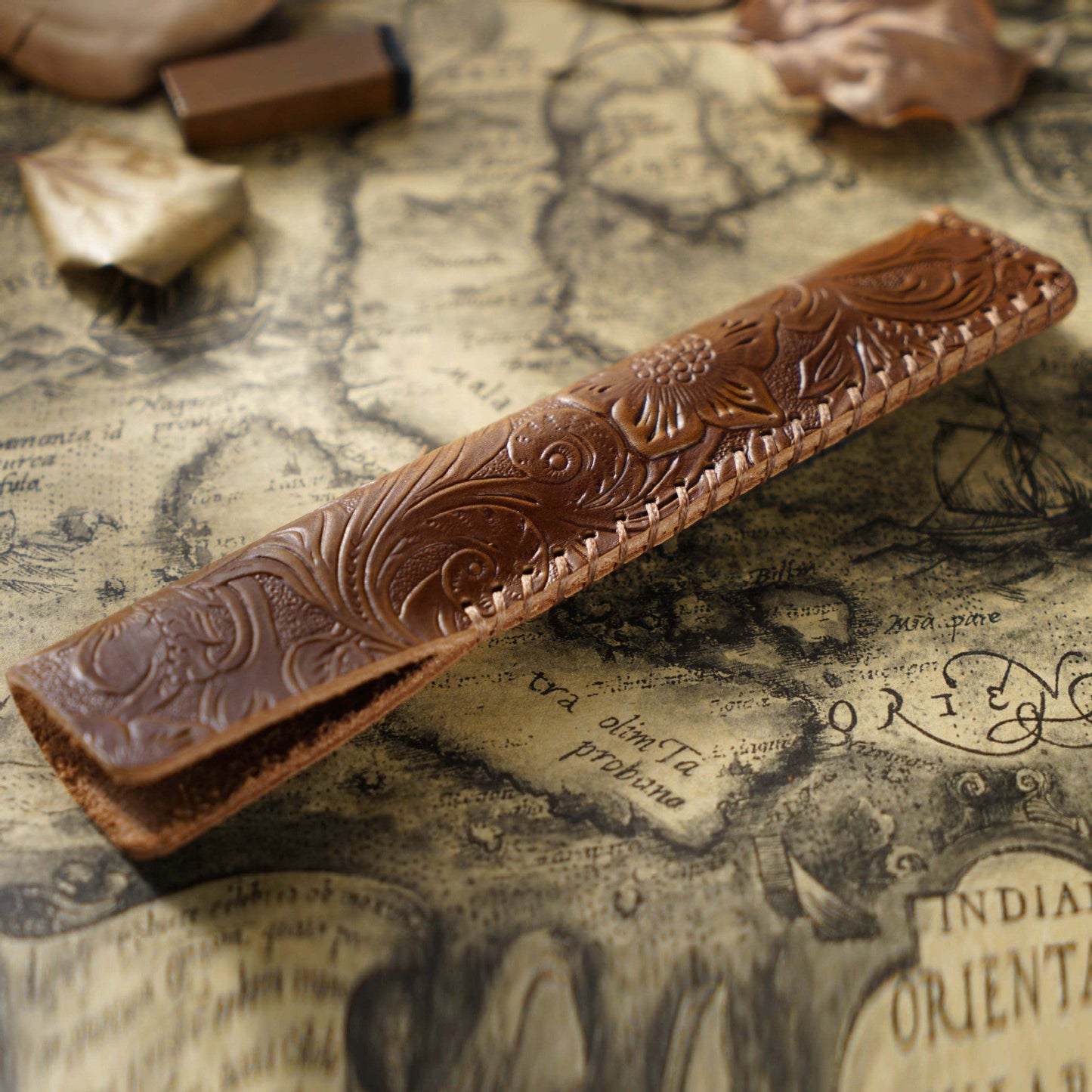 Retro Pure Handmade Head Layer Cowhide Creative Pen Bag
