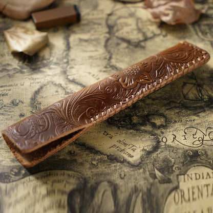 Retro Pure Handmade Head Layer Cowhide Creative Pen Bag
