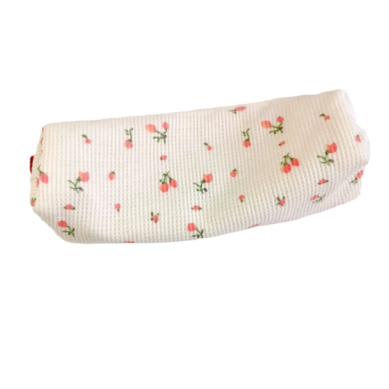 Simple Large Capacity Small Floral Polyester Pencil Case