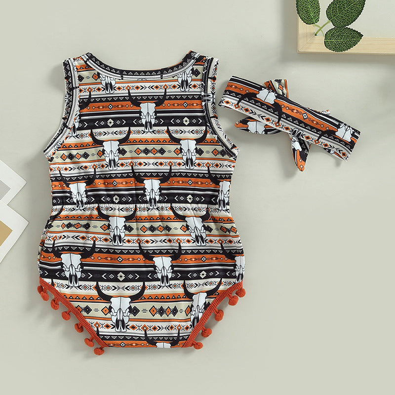 Cotton Western Style Aztec Pattern Baby Onesies