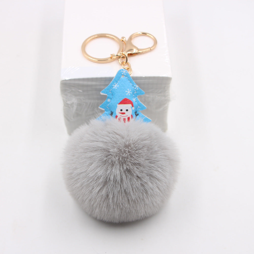 Christmas Fur Ball Keychain