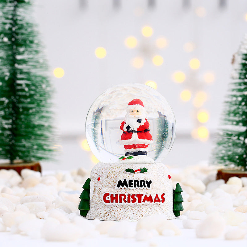 Christmas Crystal Ball Luminous Resin Glass Ball Ornaments