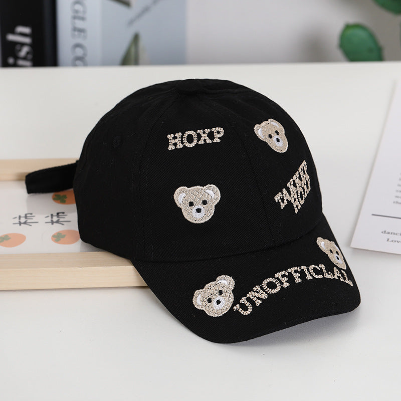 Summer Cotton Teddy Bear Embroidered Children's Baseball Caps