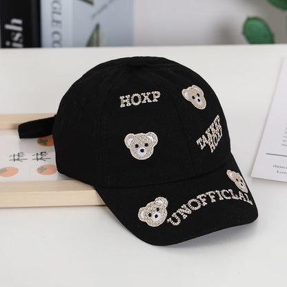Summer Cotton Teddy Bear Embroidered Children's Baseball Caps