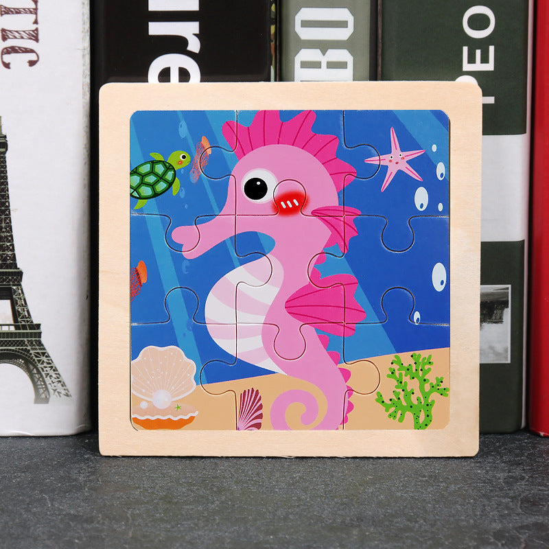 Wholesale Cartoon Animal Jigsaw Puzzle Wooden TOY