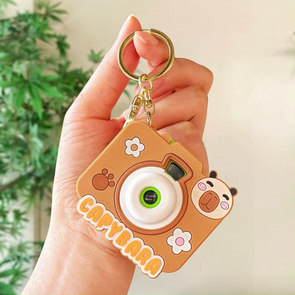 Creative Small Capybara Luminous Silicone Camera Keychain