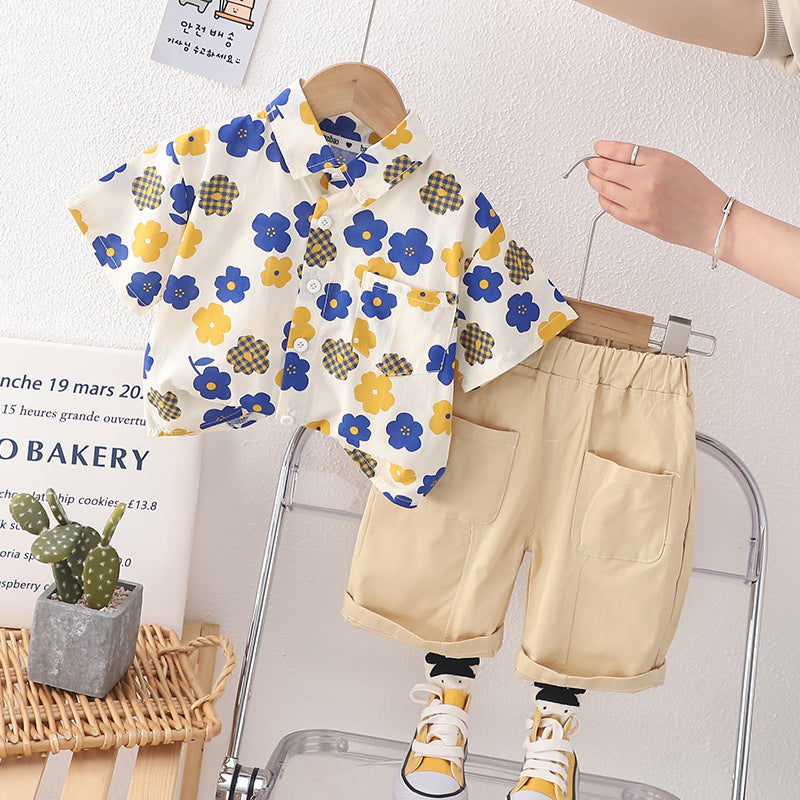 Boys' Summer Split Cotton Two-piece Set