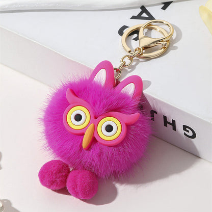 Cartoon Plush Owl Keychain Creative Keychain Cute Keychain