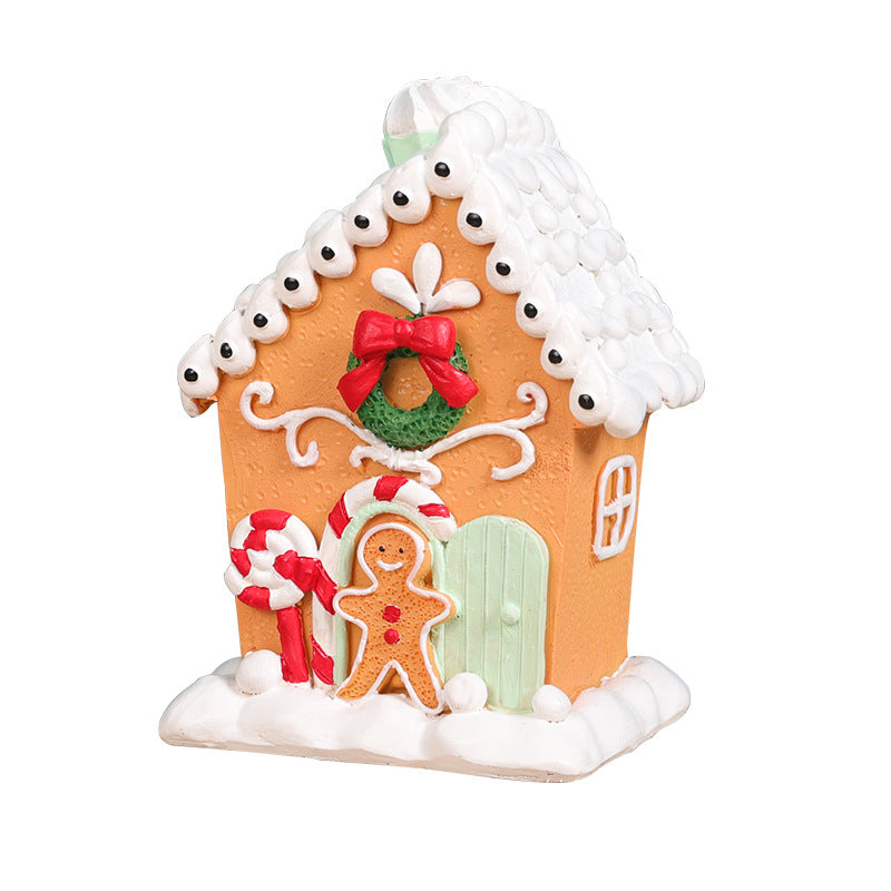 Christmas Gingerbread People's Small Houses Resin Ornaments