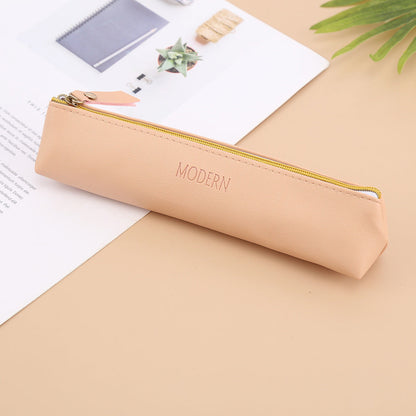 Pu Solid Color Pencil Case