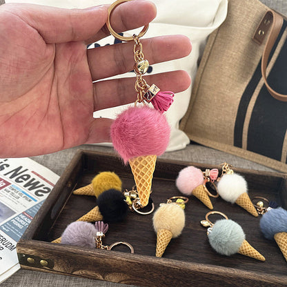 50PCS Ice Cream Cartoon Plush Key Chain Pendant