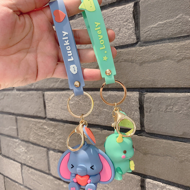 Cartoon Dinosaur Elephant Silicone Keychain Cute Keychain