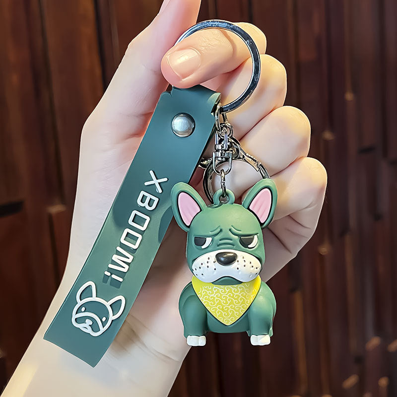 Bulldog Silicone Keychain