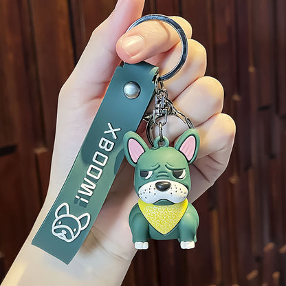 Bulldog Silicone Keychain