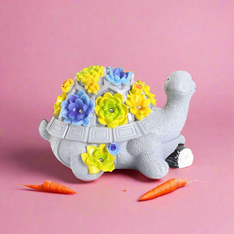 Cartoon Cute Flower Turtle Solar Energy Lamp Resin