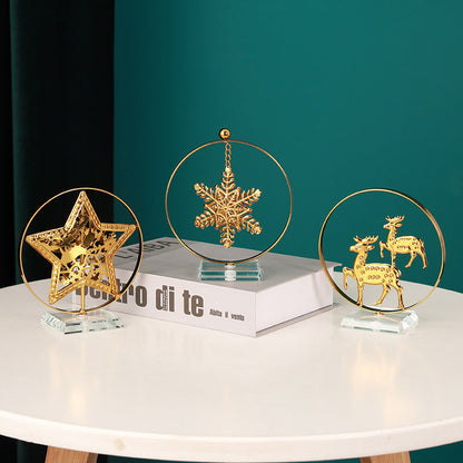 Christmas Decoration Light Luxury Christmas Tree Elk Metal