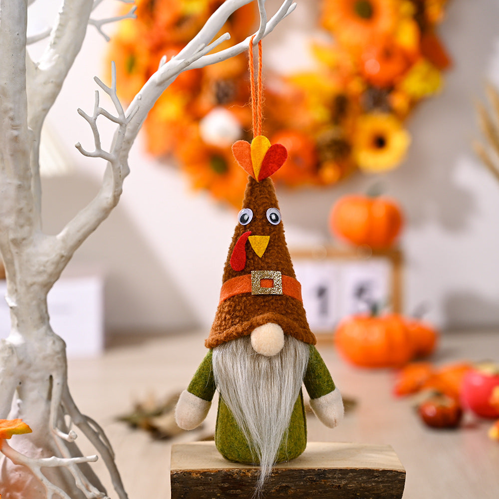 Turkey Hats Rudolf Lantern Pendant Faceless Dwarf Doll