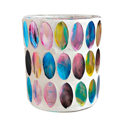 Rainbow Disc Mosaic Glass Candle Holder 10PCS
