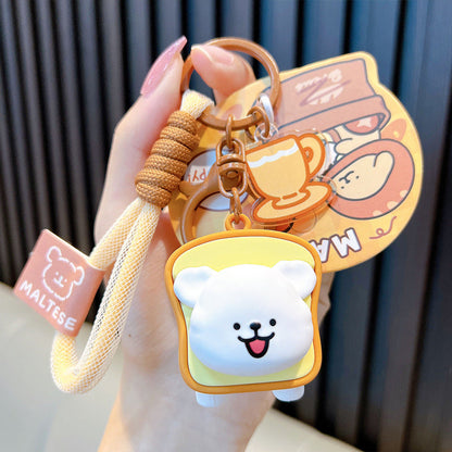 Donut Line Puppy Resin Keychain Cute Keychain