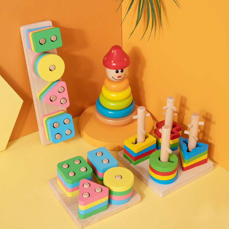 Wholesale Cognitive Children Montessori Early Education Training Color Matching Fun Folding Music Building Blocks