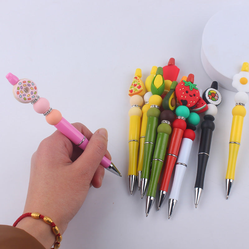 Cartoon Fruit Silicone Color Plastic Beadable Pens