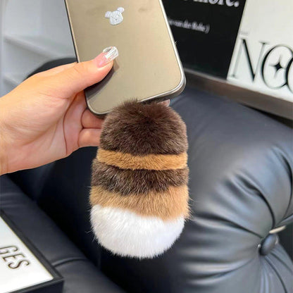 Raccoon Tail Plush Keychain